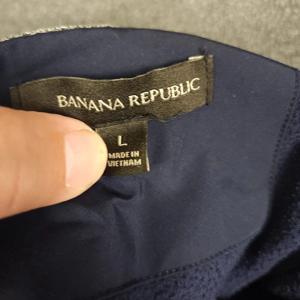 Banana Republic Men's Navy Fleece 1/4 Zip Pullover‎ Long Sleeve Shirt Size L